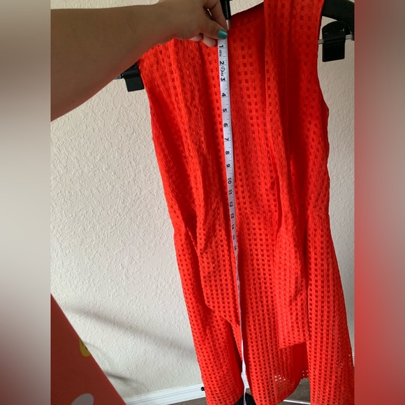 Anne Klein Dress size 6 beautiful orange checkered pattern and tie back - Picture 7 of 12